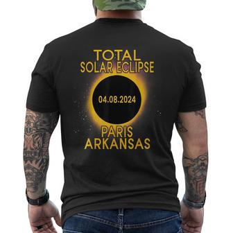 Total Solar Eclipse 2024 Paris Arkansas Path Of Totality Men's T-shirt Back Print | Mazezy