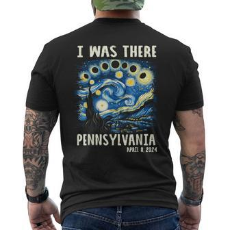 Total Solar Eclipse 2024 Pennsylvania Starry Night Painting Men's T-shirt Back Print | Mazezy CA