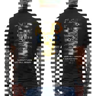 Total Solar Eclipse 2024 Poplar Bluff Missouri Totality Cat Men's T-shirt Back Print - Thegiftio