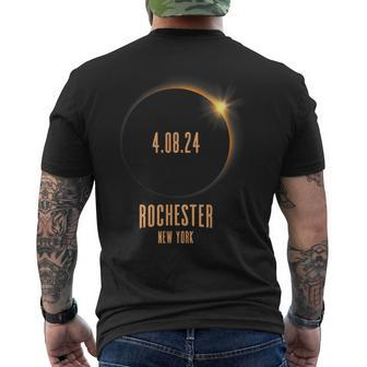 Total Solar Eclipse 2024 Rochester New York Usa Men's T-shirt Back Print - Seseable