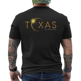 Total Solar Eclipse 2024 State Texas Totality April 8 2024 Men's T-shirt Back Print | Mazezy