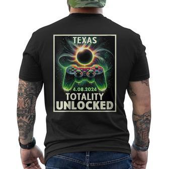 Total Solar Eclipse 2024 Texas Video Game Gamer Men's T-shirt Back Print - Thegiftio UK