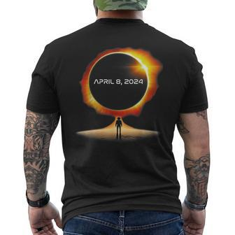 Total Solar Eclipse 2024 Totality Astronaut Family Men's T-shirt Back Print | Mazezy