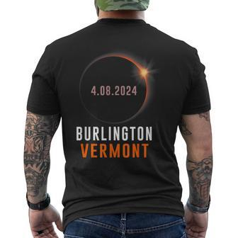 Total Solar Eclipse 2024 Totality Burlington Vermont Men's T-shirt Back Print | Mazezy