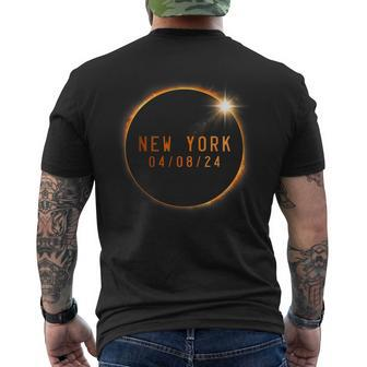 Total Solar Eclipse 2024 Totality New York Men's T-shirt Back Print - Monsterry CA