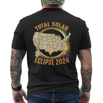 Total Solar Eclipse 2024 Totality Us Map Colorful Men's T-shirt Back Print - Monsterry DE