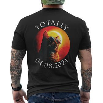 Total Solar-Eclipse 2024 Totally 04 08 2024 Cat Eclipse Men's T-shirt Back Print - Thegiftio UK