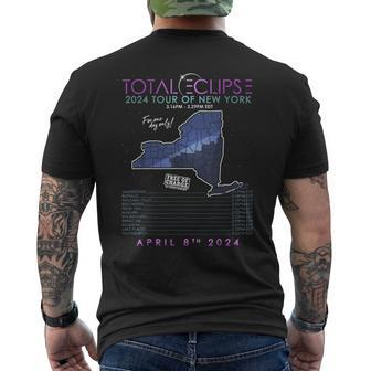 Total Solar Eclipse 2024 Tour Of New York April 8Th Men's T-shirt Back Print | Mazezy