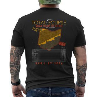 Total Solar Eclipse 2024 Tour Of Ohio April 8Th Men's T-shirt Back Print - Monsterry