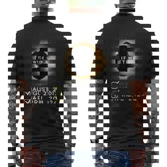 Total Solar Eclipse 2024 Twice In A Lifetime Spring Totality Men's T-shirt Back Print - Thegiftio