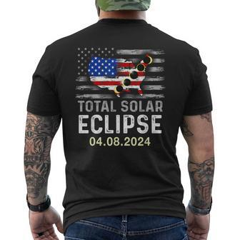 Total Solar Eclipse 2024 Eclipse Usa American Patriotic Flag Men's T-shirt Back Print - Thegiftio