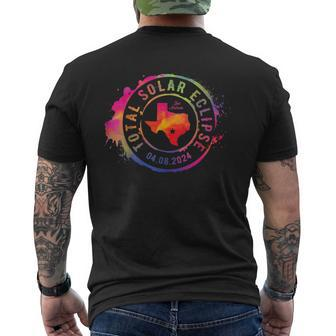 Total Solar Eclipse 2024 Usa Texas San Antonio Totality Men's T-shirt Back Print - Monsterry UK