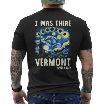 Total Solar Eclipse 2024 Vermont Starry Night Painting Men's T-shirt Back Print | Mazezy DE
