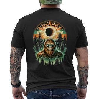 Total Solar Eclipse 2024 Vintage Bigfoot Sasquatch Men's T-shirt Back Print - Thegiftio UK