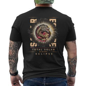 Total Solar Eclipse 2024 In The Year Of The Dragon Men's T-shirt Back Print - Seseable