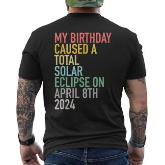 Total Solar Eclipse 4-8-2024 April 8Th Birthday Astrology Men's T-shirt Back Print | Mazezy
