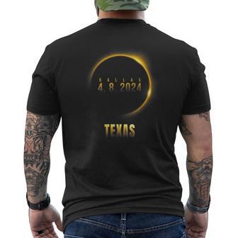 Total Solar Eclipse 4082024 Dallas Texas Men's T-shirt Back Print - Monsterry CA