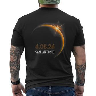 Total Solar Eclipse 4082024 San Antonio Texas Men's T-shirt Back Print - Seseable