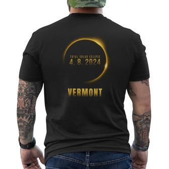 Total Solar Eclipse 4082024 Vermont Men's T-shirt Back Print | Mazezy
