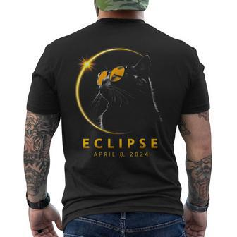Total Solar Eclipse April 08 2024 Totality Cat Lovers Men's T-shirt Back Print - Seseable