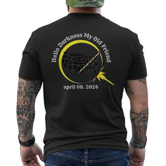 Total Solar Eclipse April 08 2024 Tour Of America Usa Map Men's T-shirt Back Print - Monsterry