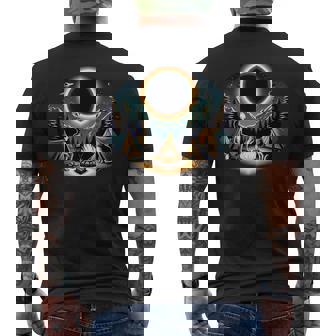 Total Solar Eclipse April 2024 Alien Cat Camping Outdoors Men's T-shirt Back Print - Thegiftio
