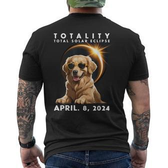 Total Solar Eclipse April 8 2024 Dog Golden Retriever Lover Men's T-shirt Back Print - Monsterry DE