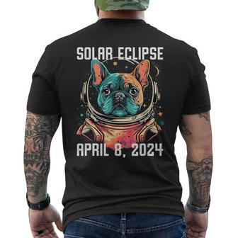 Total Solar Eclipse April 8 2024 French Bulldog Men's T-shirt Back Print - Seseable
