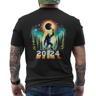 Total Solar Eclipse April 8 2024 Bigfoot Sasquatch Men's T-shirt Back Print - Monsterry CA