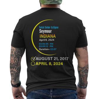 Total Solar Eclipse April 8 2024 Indiana Seymour Men's T-shirt Back Print - Monsterry