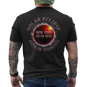 Total Solar Eclipse April 8 2024 New York Path Of Totality Men's T-shirt Back Print - Monsterry DE