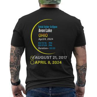 Total Solar Eclipse April 8 2024 Ohio Avon Lake Men's T-shirt Back Print - Monsterry AU