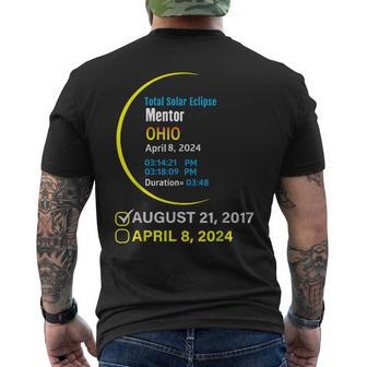 Total Solar Eclipse April 8 2024 Ohio Mentor Men's T-shirt Back Print - Seseable