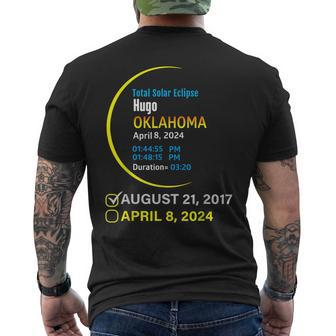 Total Solar Eclipse April 8 2024 Oklahoma Hugo Men's T-shirt Back Print | Mazezy DE