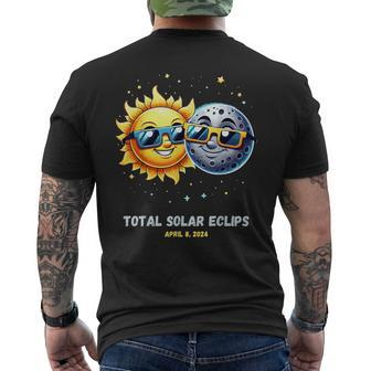 Total Solar Eclipse April 8 2024 Sun Moon Best Friends Men's T-shirt Back Print - Monsterry