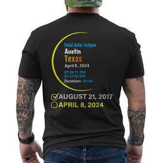 Total Solar Eclipse April 8 2024 Texas Austin Men's T-shirt Back Print | Mazezy