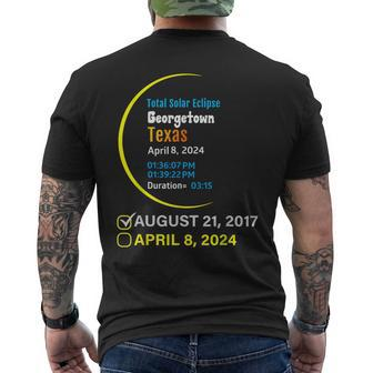 Total Solar Eclipse April 8 2024 Texas Georgetown Men's T-shirt Back Print | Mazezy