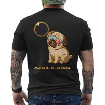 Total Solar Eclipse April 8 2024 Totality Dog Pug Men's T-shirt Back Print - Monsterry CA