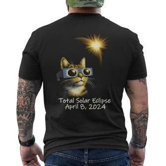 Total Solar Eclipse April 8Th 2024 Cat Men's T-shirt Back Print | Mazezy