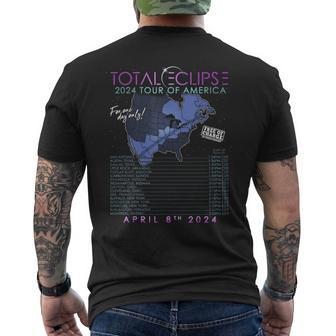 Total Solar Eclipse April 8Th 2024 Tour Of America Men's T-shirt Back Print - Thegiftio UK
