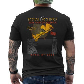 Total Solar Eclipse April 8Th 2024 Tour Of America Men's T-shirt Back Print | Mazezy