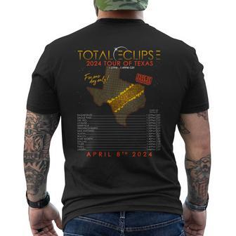 Total Solar Eclipse April 8Th 2024 Tour Of Texas Men's T-shirt Back Print | Mazezy