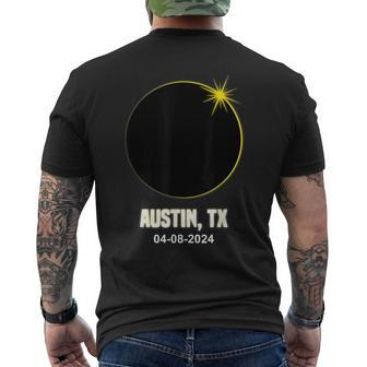 Total Solar Eclipse Austin 2024 Texas Austin Eclipse Men's T-shirt Back Print | Mazezy
