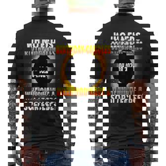 Total Solar Eclipse Birthday 2024 Birthday Candles Joke Men's T-shirt Back Print - Seseable