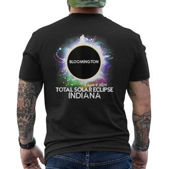 Total Solar Eclipse Bloomington Indiana 2024 Colorful Sun Men's T-shirt Back Print - Monsterry AU