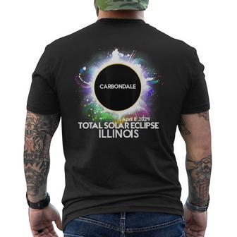 Total Solar Eclipse Carbondale Illinois 2024 Colorful Sun Men's T-shirt Back Print - Monsterry DE
