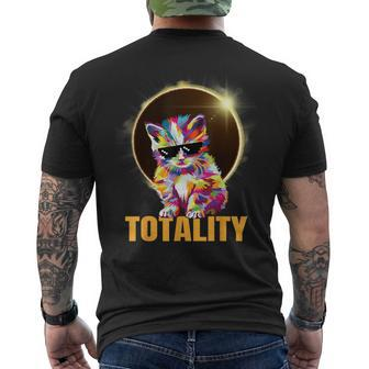 Total Solar Eclipse Cat Totality April 8 2024 Novelty Men's T-shirt Back Print - Monsterry DE