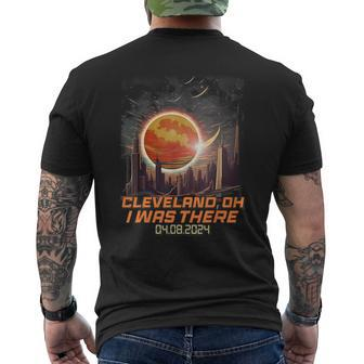 Total Solar Eclipse Cityscape Cleveland Ohio Oh Men's T-shirt Back Print - Monsterry