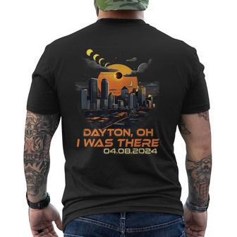 Total Solar Eclipse Cityscape Dayton Ohio Oh Men's T-shirt Back Print - Monsterry DE