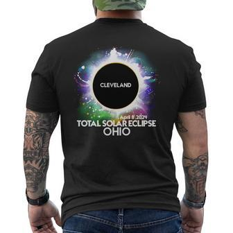 Total Solar Eclipse Cleveland Ohio 2024 Colorful Totality Men's T-shirt Back Print - Monsterry DE